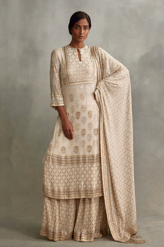 Kurta Set in lustrous small sequin embroidery