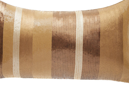 Nakul Sen  Beige Raw Silk Embroidered Embellished Cushion Cover With Filler Single Pc