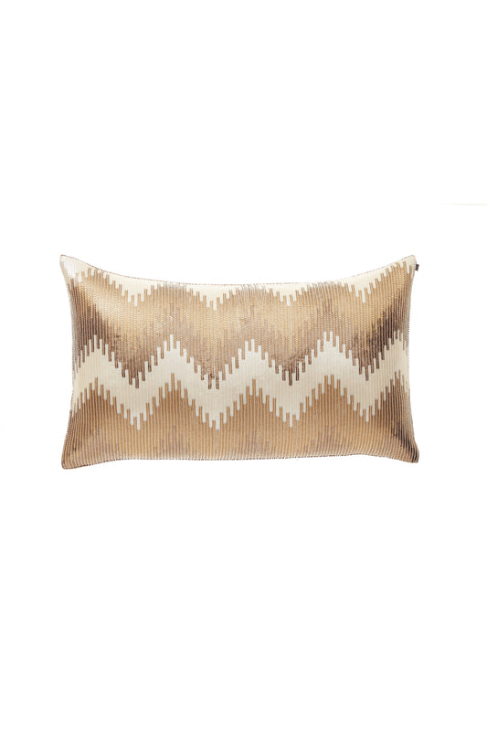Nakul Sen  White Organza Embroidered Cushion Cover With Filler Single Pc