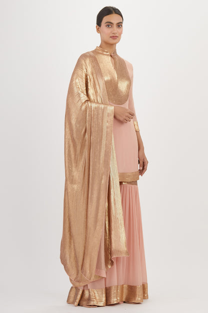 Gharara Set in sheeted Gold Sequin Embroidery