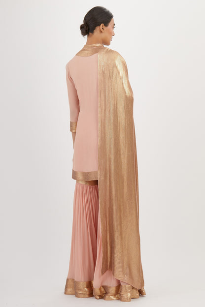 Gharara Set in sheeted Gold Sequin Embroidery