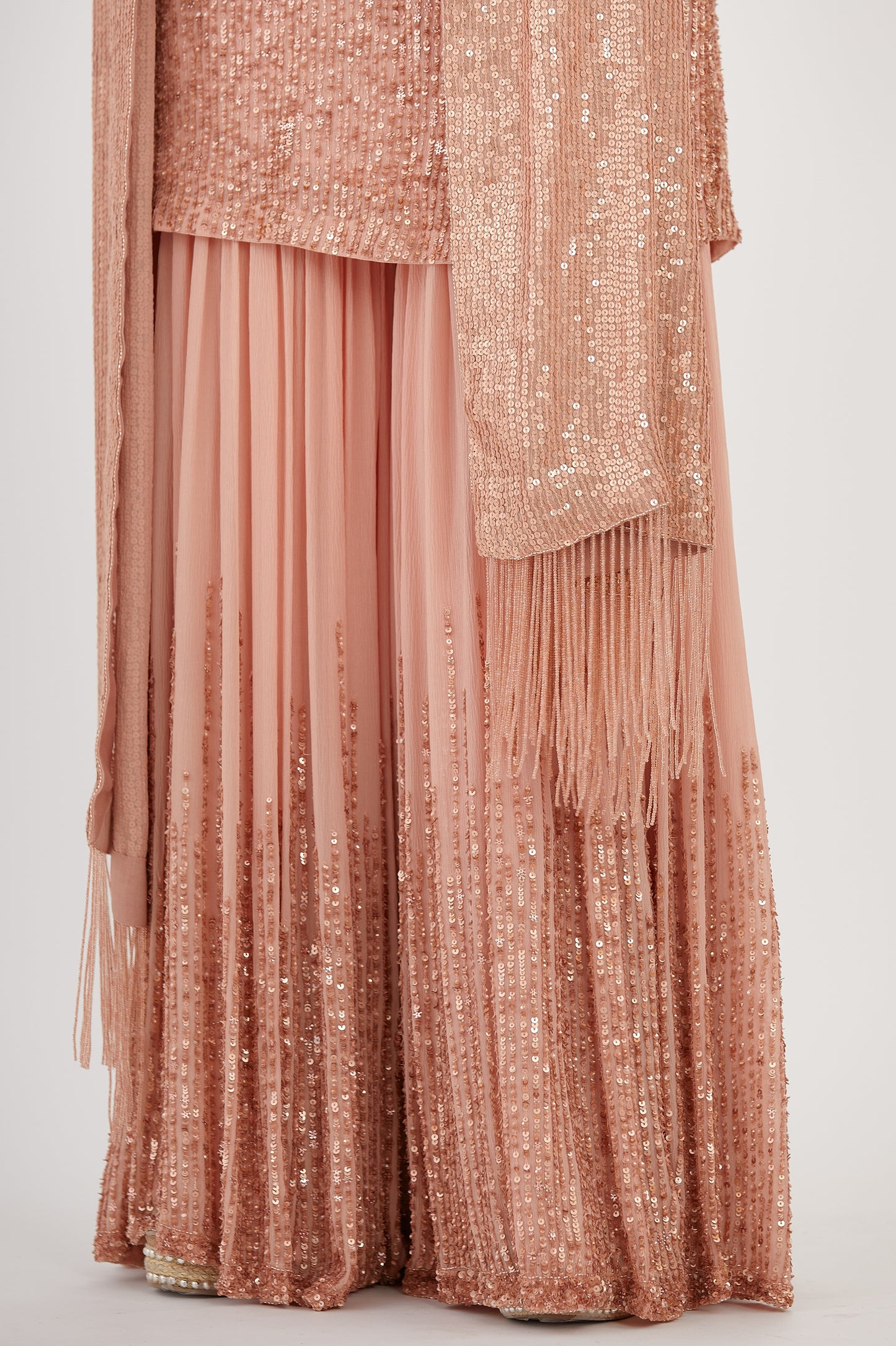 Gharara Set in Line Sequin Embroidery