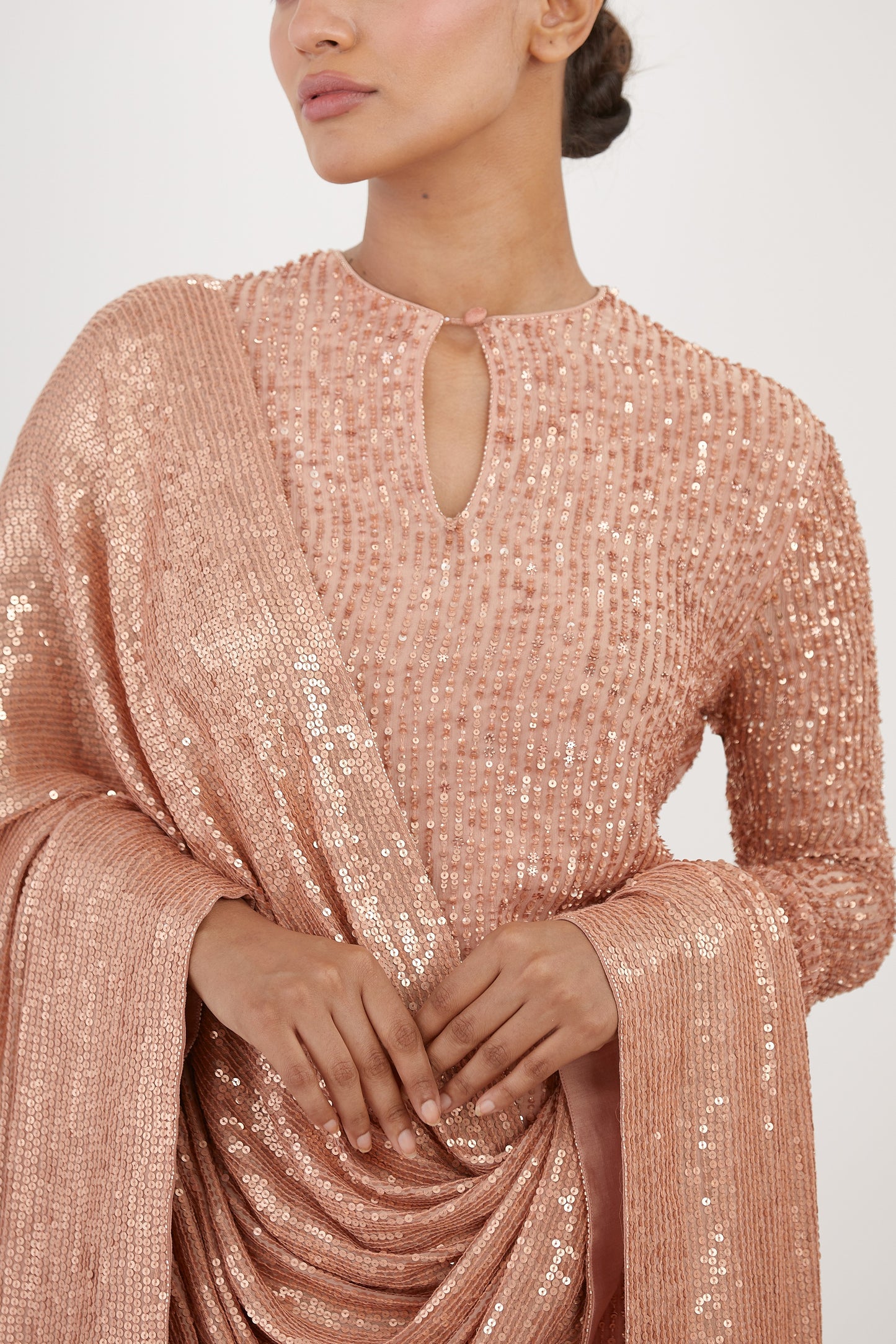 Gharara Set in Line Sequin Embroidery