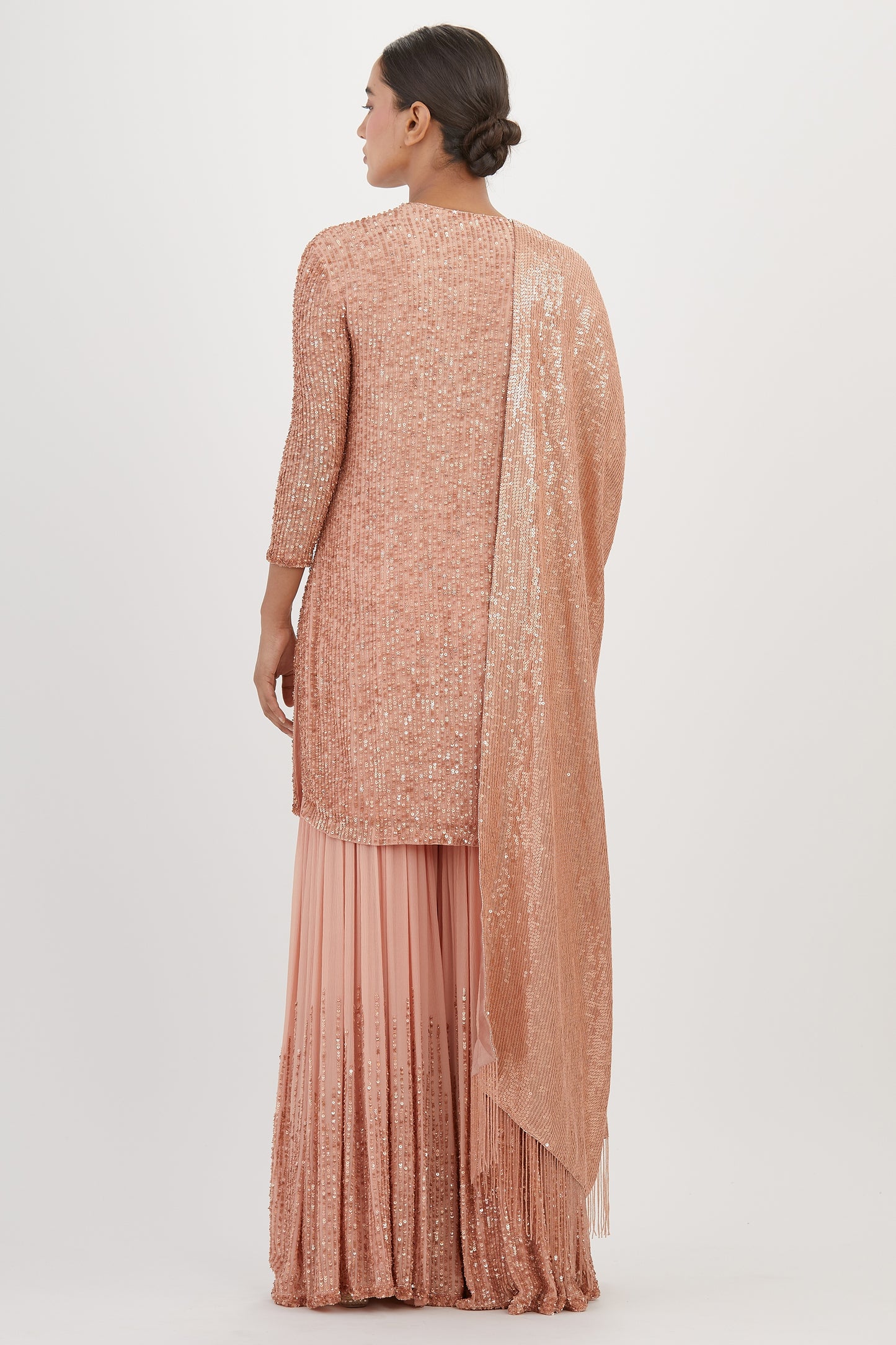 Gharara Set in Line Sequin Embroidery