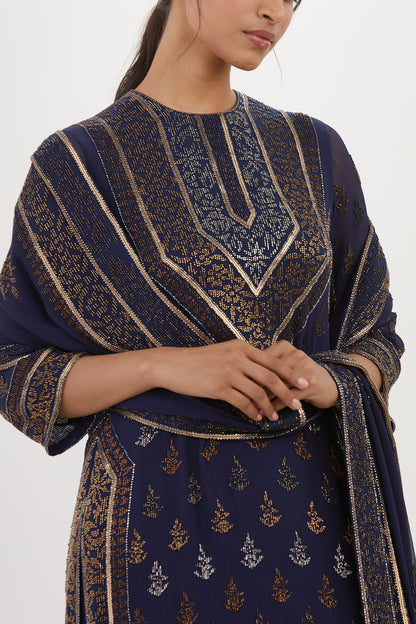 Kurta Set in Cutdana Embroidery