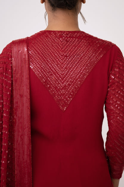 Gharara Set in Tonal Sequin Embroidery