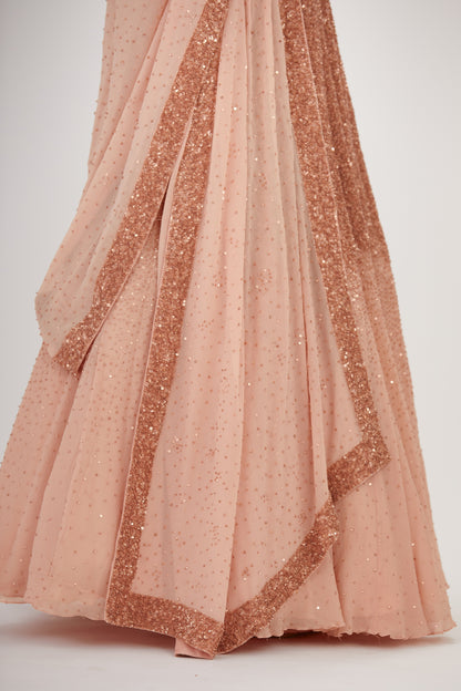 Lehenga Set in Tonal Sequin Embroidery