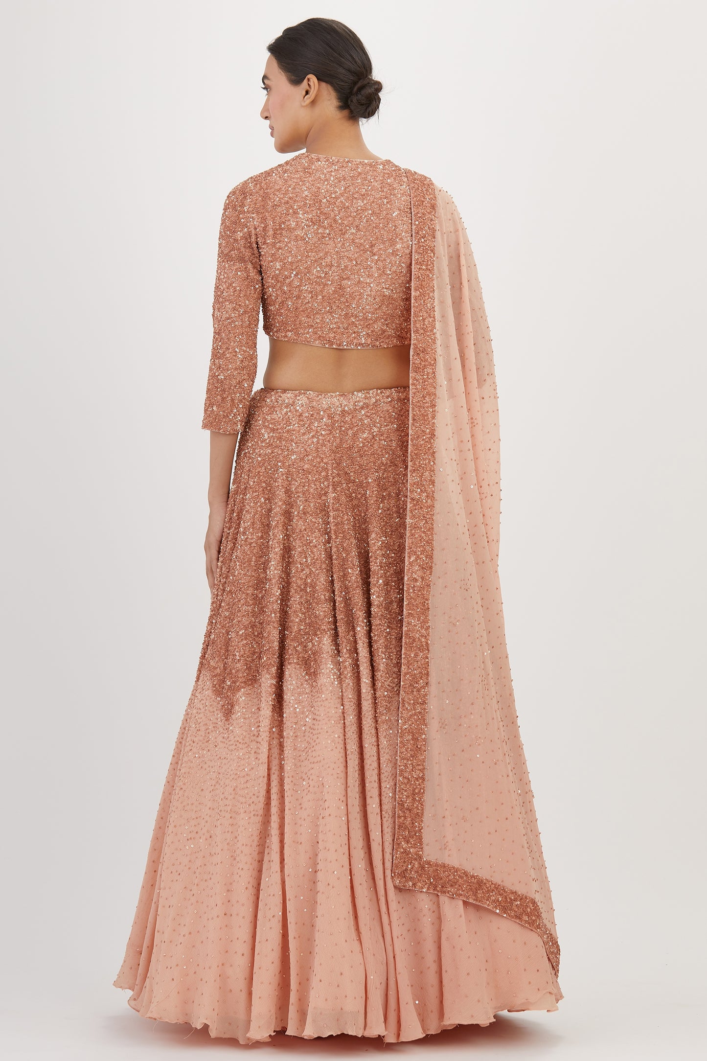 Lehenga Set in Tonal Sequin Embroidery