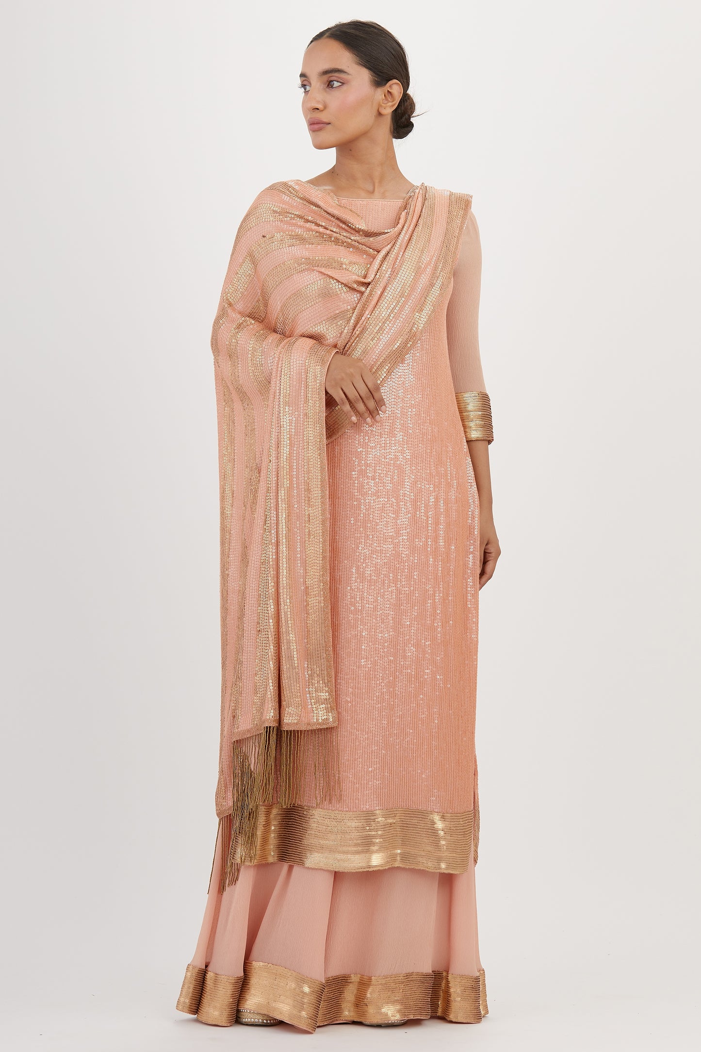 Kurta Set in Sheeted Sequin Embroidery