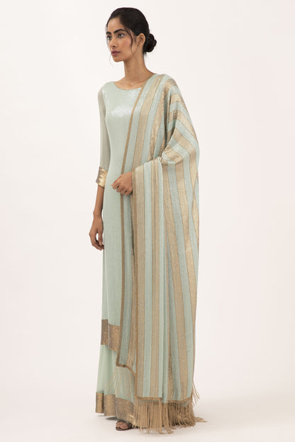 Kurta Set in Sheeted Sequin Embroidery