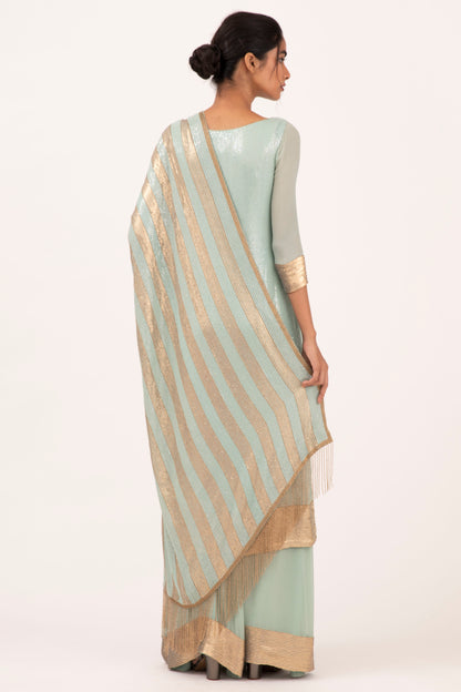 Kurta Set in Sheeted Sequin Embroidery