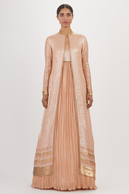 Jacket Set in Sequin Sheeted Embroidery