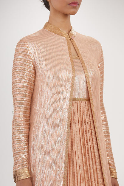 Jacket Set in Sequin Sheeted Embroidery