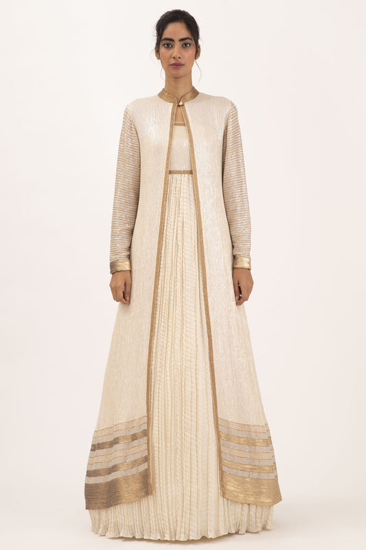 Jacket Set in Sequin Sheeted Embroidery