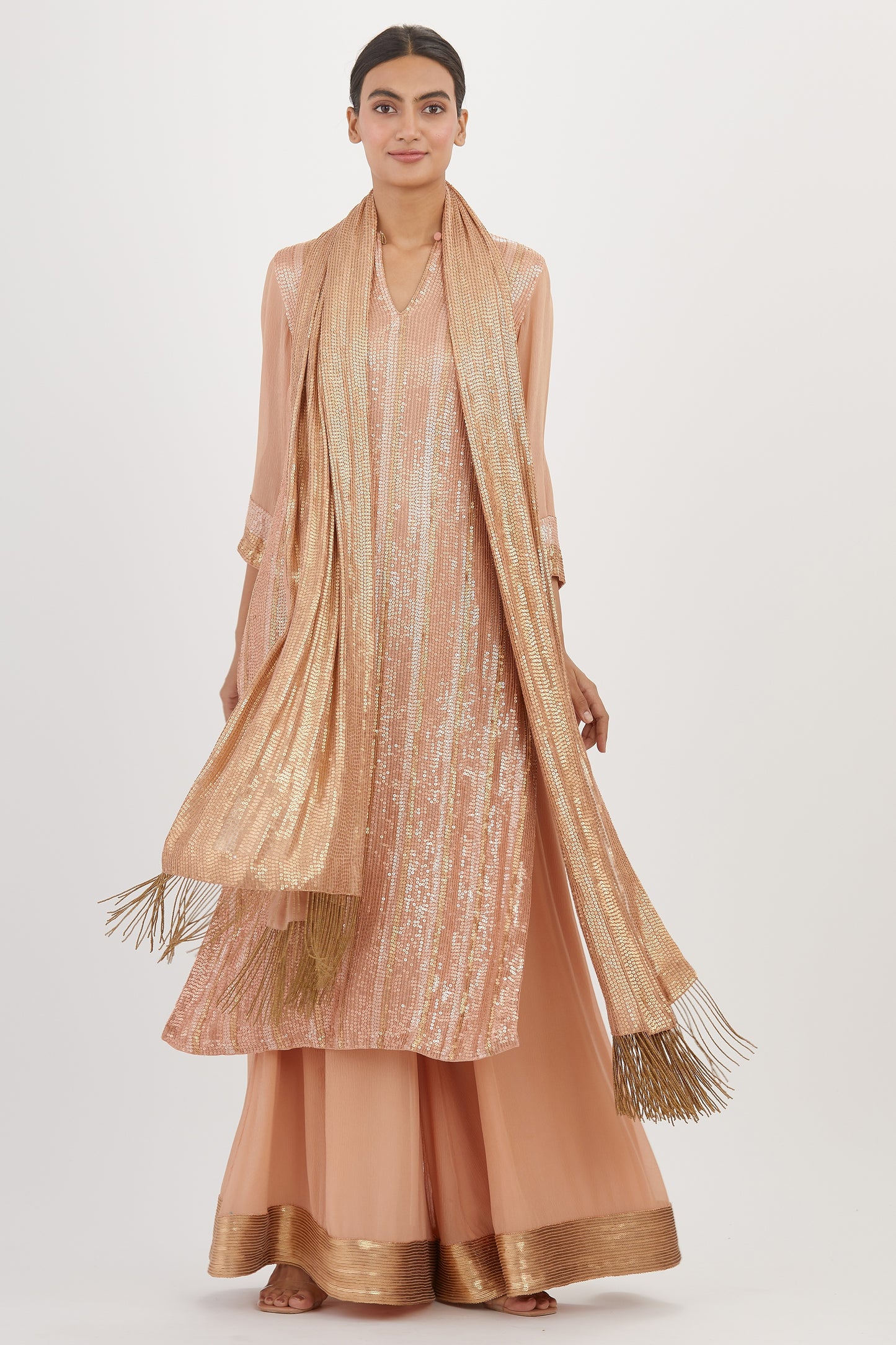 Kurta Set in Sheeted Sequin Embroidery