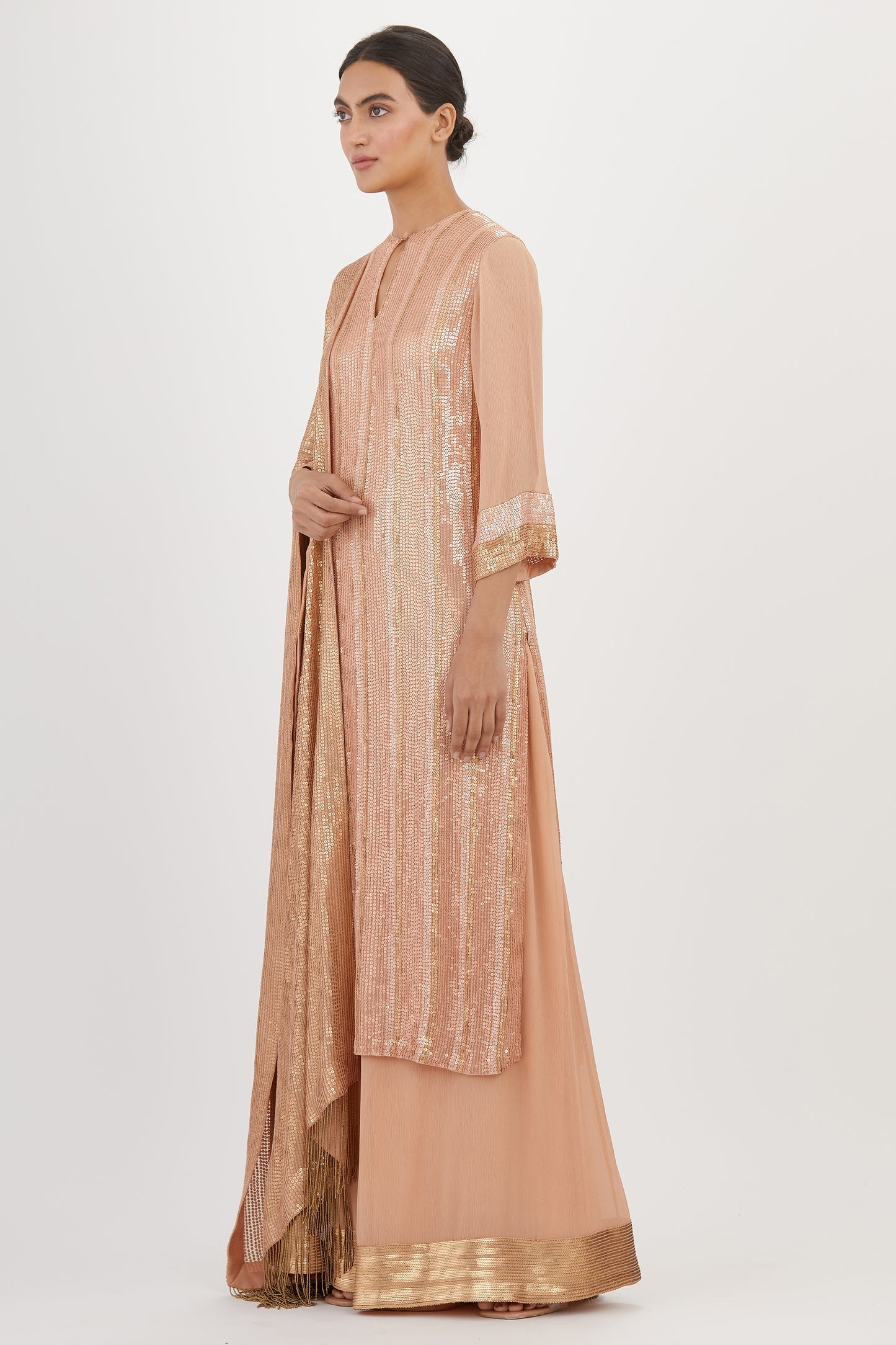 Kurta Set in Sheeted Sequin Embroidery