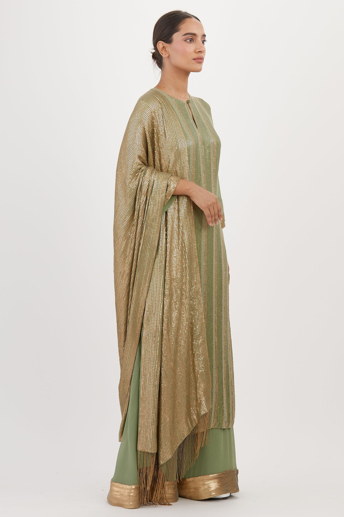 Kurta Set in Sheeted Sequin Embroidery