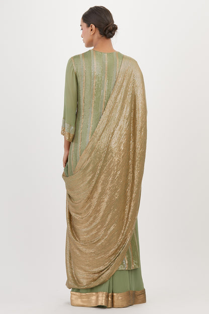 Kurta Set in Sheeted Sequin Embroidery