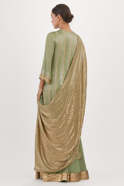 Kurta Set in Sheeted Sequin Embroidery