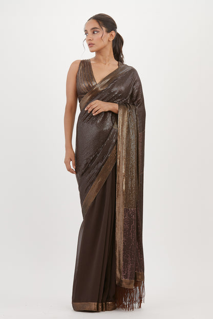 Sari Set in Metallic Sequin Embroidery