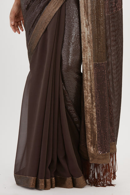 Sari Set in Metallic Sequin Embroidery