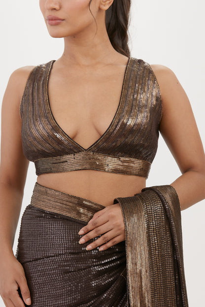 Sari Set in Metallic Sequin Embroidery