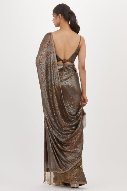 Sari Set in Metallic Sequin Embroidery