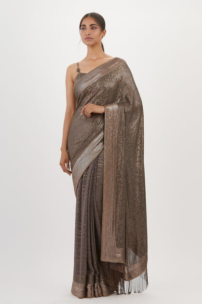 Sari Set in Metallic Sequin Embroidery