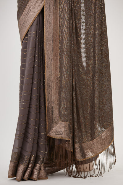 Sari Set in Metallic Sequin Embroidery