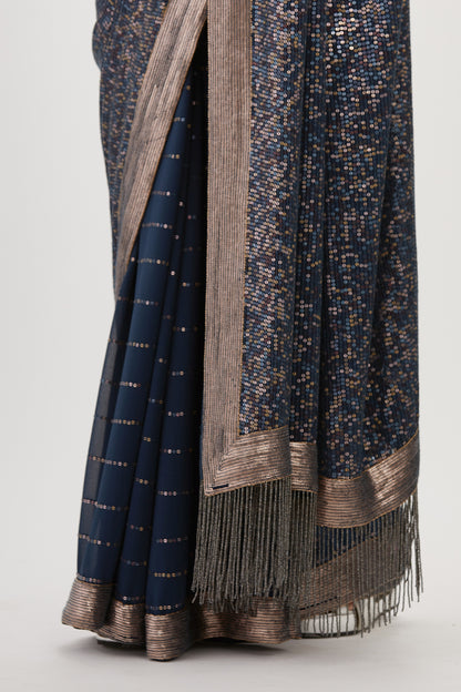 Sari Set in Metallic Sequin Embroidery