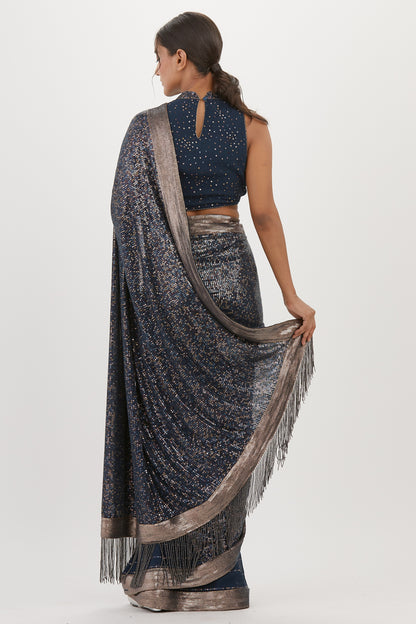Sari Set in Metallic Sequin Embroidery