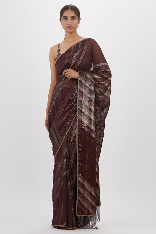 Sari Set in Metallic Sequin Embroidery