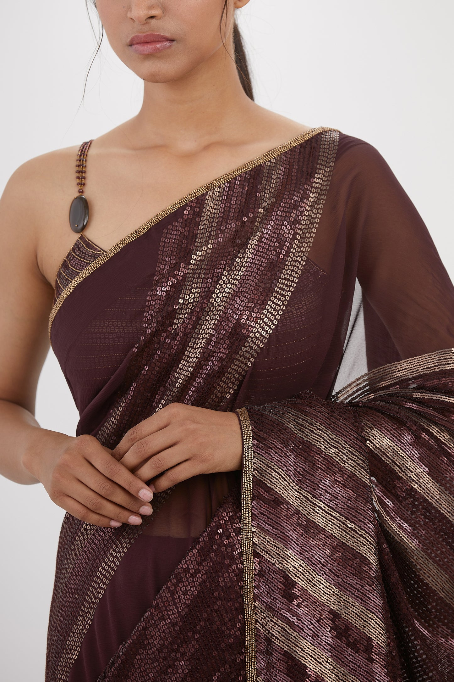 Sari Set in Metallic Sequin Embroidery