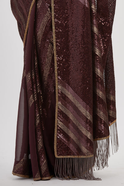 Sari Set in Metallic Sequin Embroidery