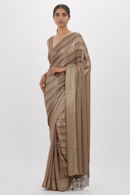 Sari Set in Metallic Sequin Embroidery