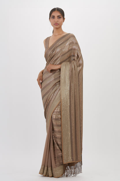 Sari Set in Metallic Sequin Embroidery