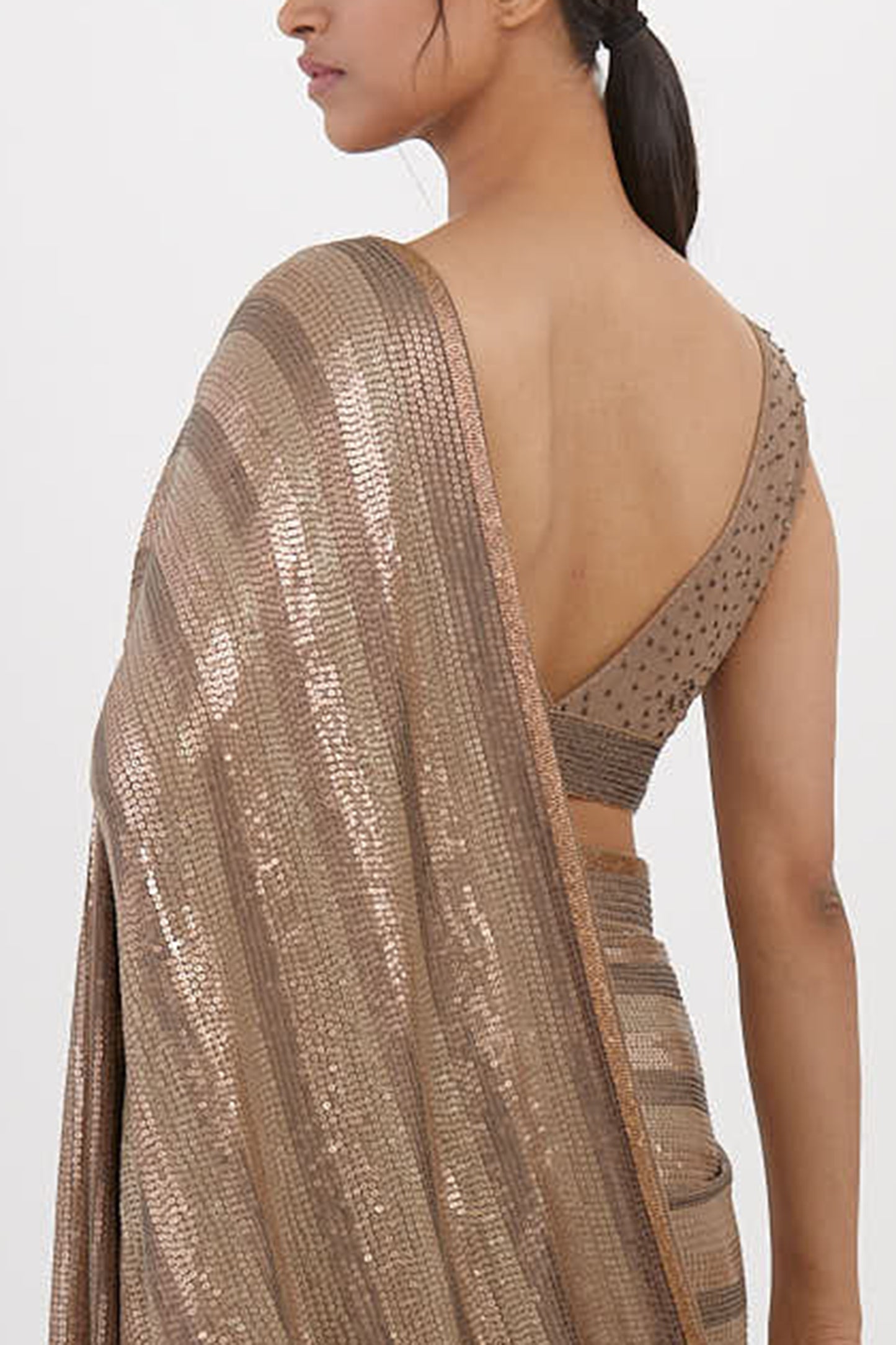 Sari Set in Metallic Sequin Embroidery