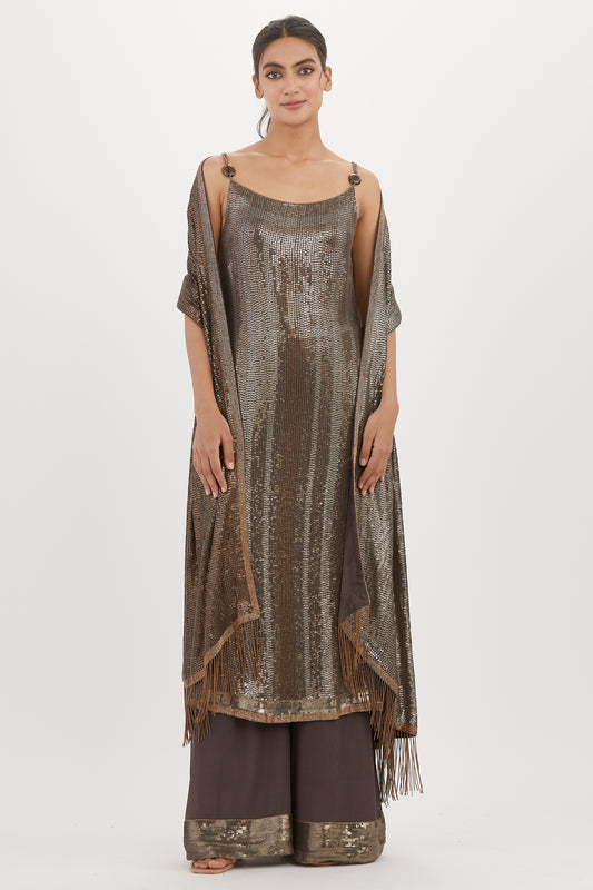 Kurta Set in Metallic Sequin Embroidery