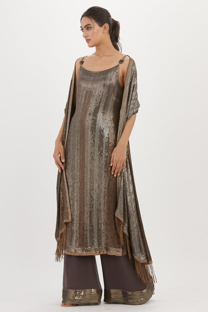 Kurta Set in Metallic Sequin Embroidery