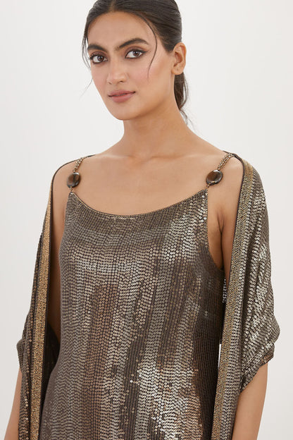 Kurta Set in Metallic Sequin Embroidery