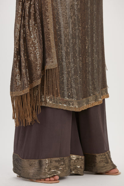 Kurta Set in Metallic Sequin Embroidery