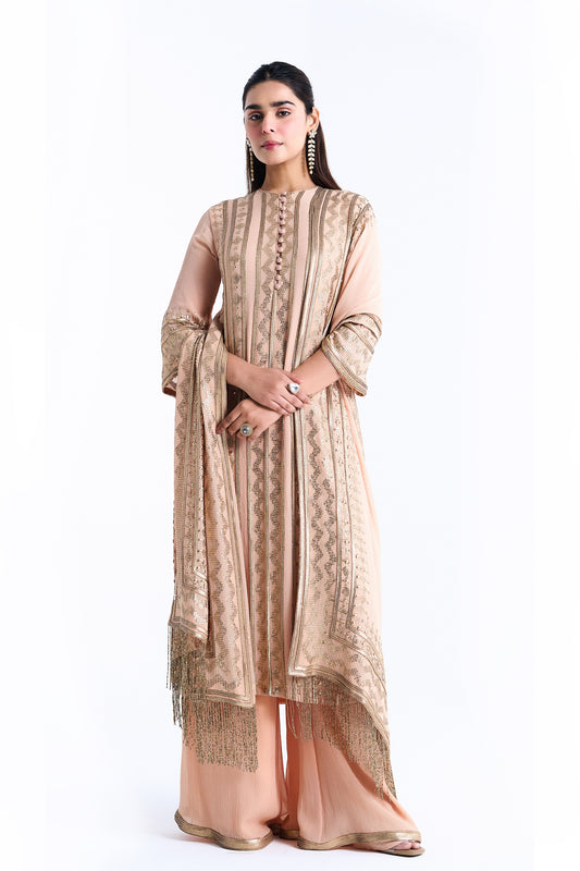 Kurta Set in Sequin embroidery in Diya Border Design