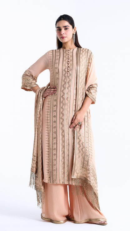 Kurta Set in Sequin embroidery in Diya Border Design