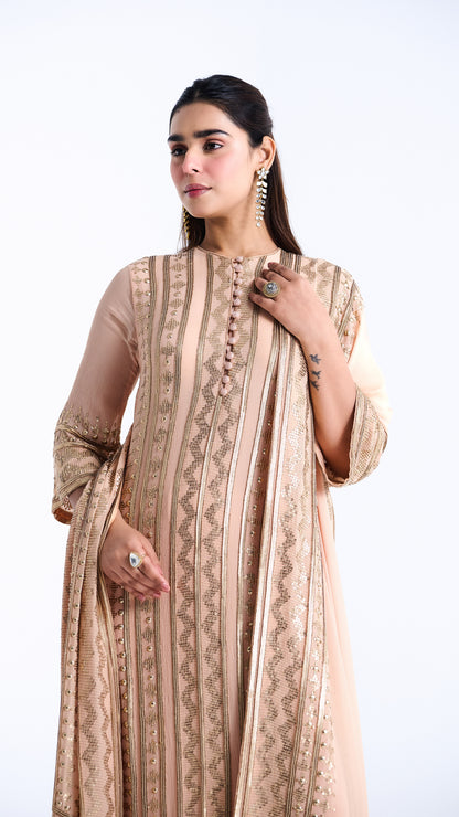 Kurta Set in Sequin embroidery in Diya Border Design