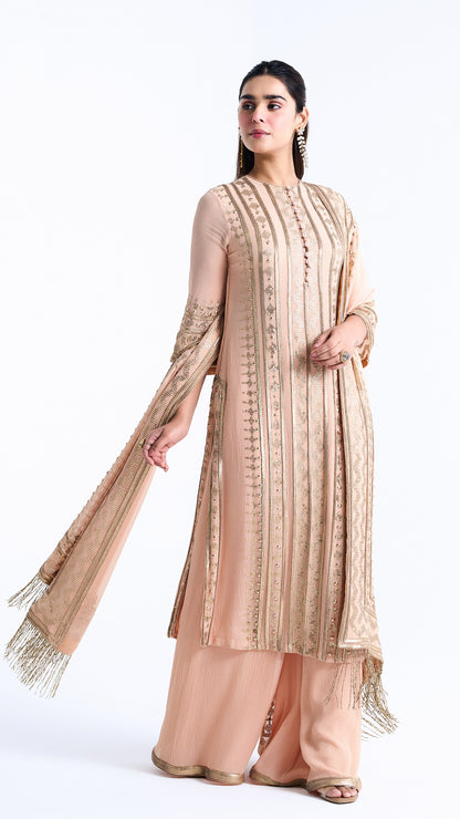 Kurta Set in Sequin embroidery in Diya Border Design