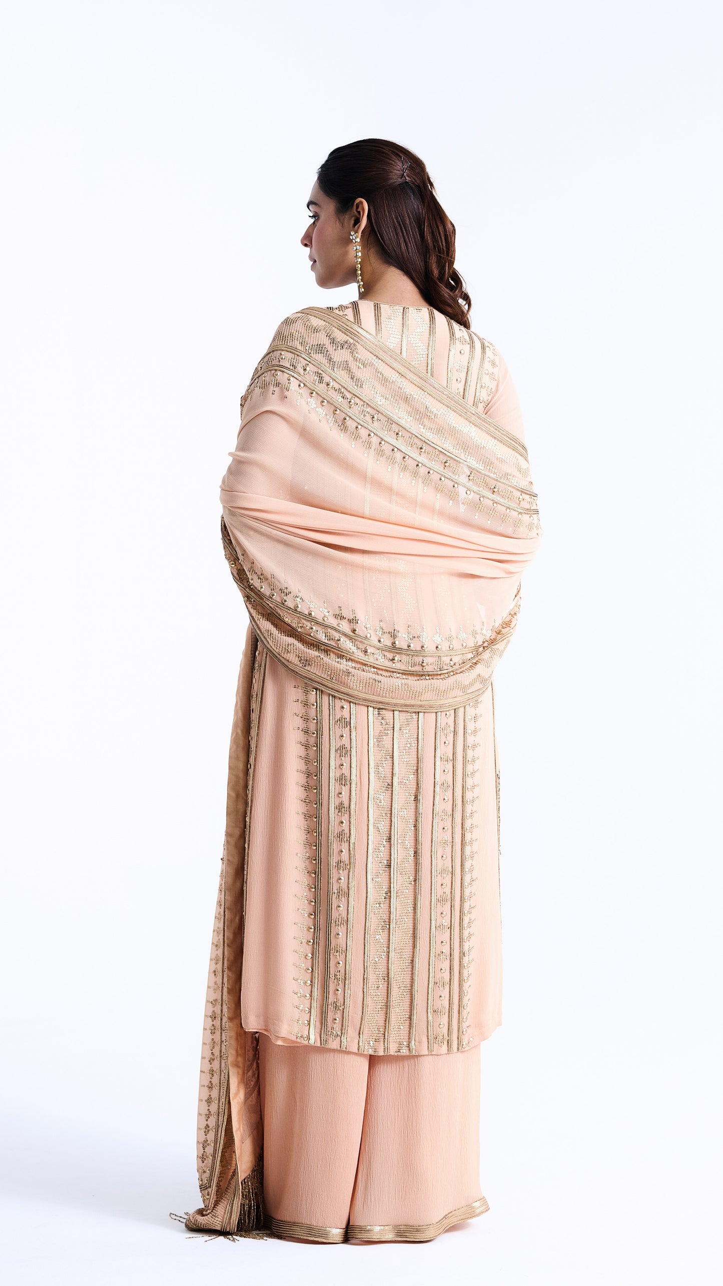 Kurta Set in Sequin embroidery in Diya Border Design