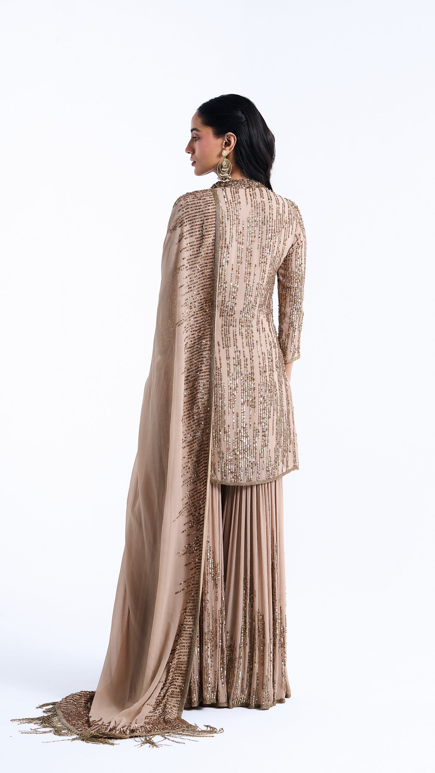Gharara Set in Up Down Sequin Embroidery