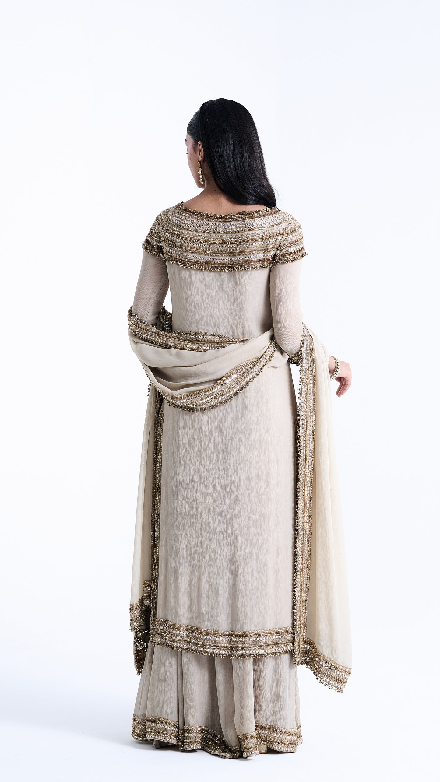 Kurta Set in Sequin Mirror & Loat Embroidery