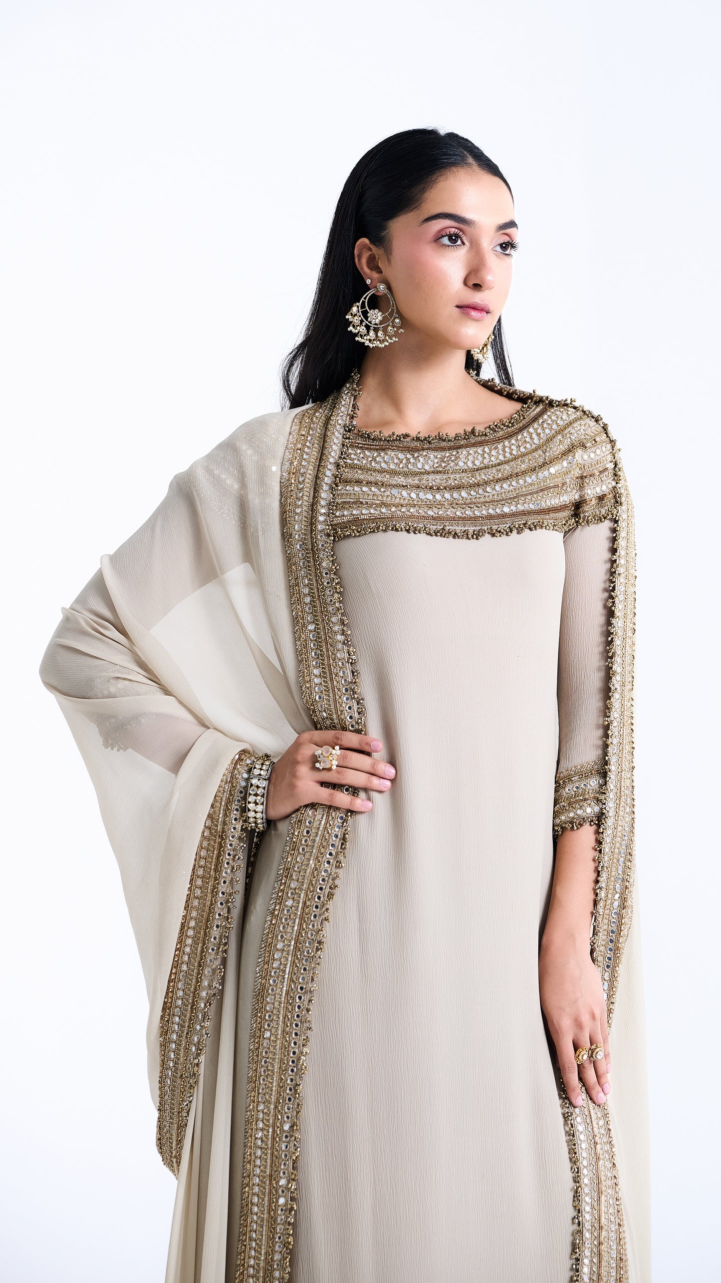 Kurta Set in Sequin Mirror & Loat Embroidery
