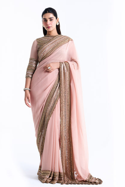 Sari Set in Sequin Mirror and Loat Embroidery